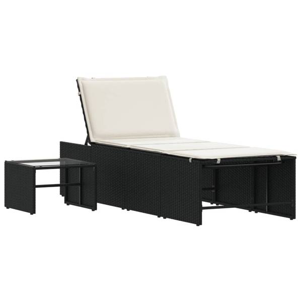 Sonnenliege 3033813 (2er Set) Schwarz