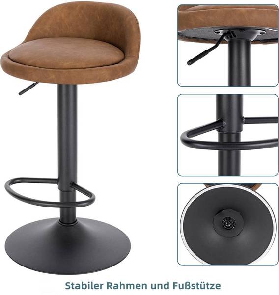 Barhocker Ronny (4er Set) Braun