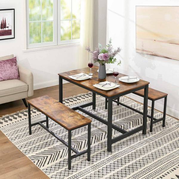 2er-Set Sitzbank Houston Braun - Holzwerkstoff - 33 x 50 x 108 cm