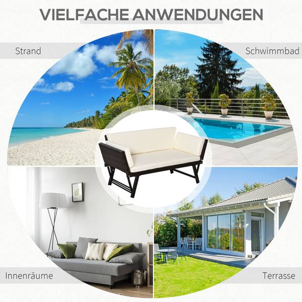 Rattansofa 860-049 Braun