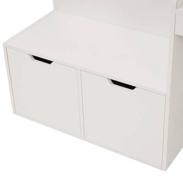 Kinderbett LucyWoody Ⅰ Weiß - Holzwerkstoff - Massivholz - 137 x 83 x 205 cm
