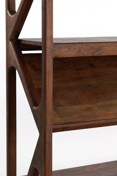 Schrank YUKI Braun - Holz teilmassiv - 40 x 160 x 120 cm