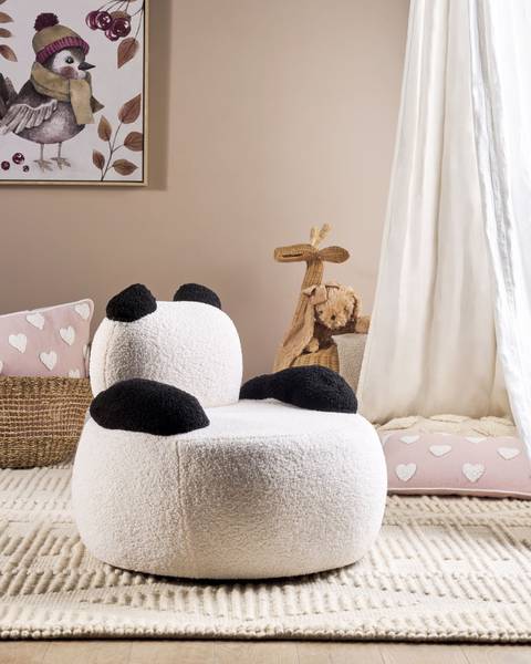 Fauteuil pour enfants VIBY Noir - Blanc - Fibres naturelles - 58 x 53 x 58 cm