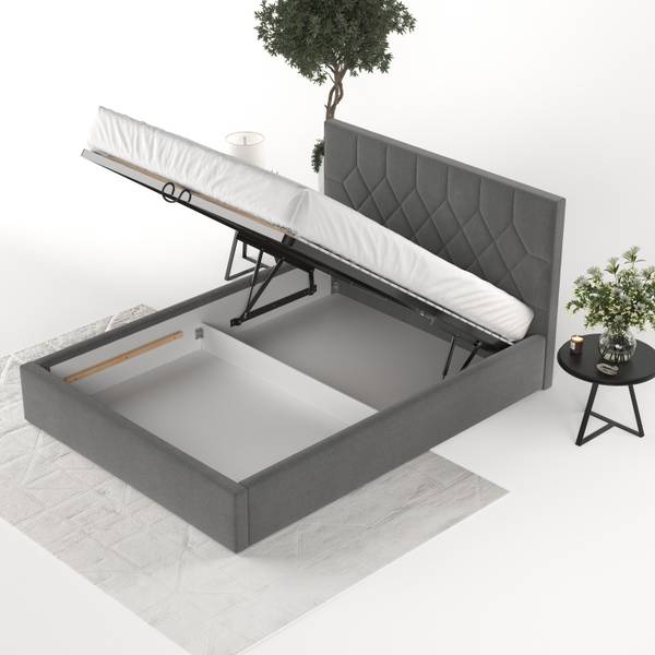 Polsterbett Brisa mit Stauraum  Asti Anthrazit - Liegefläche Breite: 140 cm
