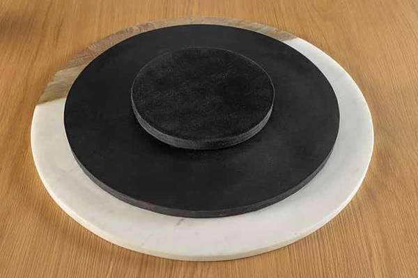 Drehteller SERVANT Braun - Weiß - Mango - Marmor - 50 x 6 x 50 cm