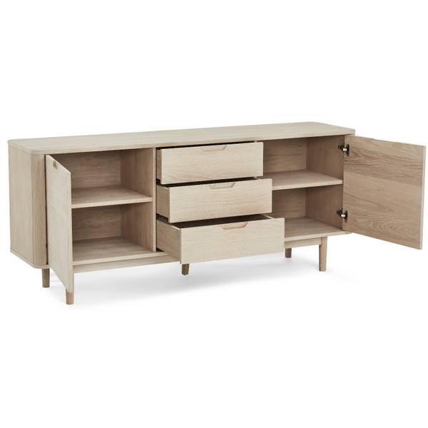 Sideboard Nyborg Braun - Eiche - 180 x 75 x 45 cm