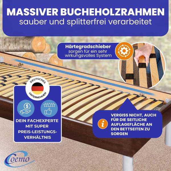 Lattenrost BASIC 2er Set Braun - Holzwerkstoff - 200 x 8 x 90 cm