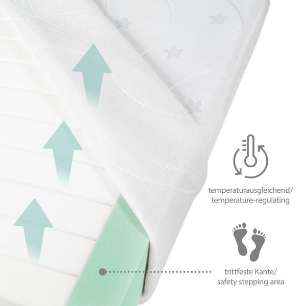 Stubenbettmatratze Air Balance Plus Grau - 65 x 120 cm