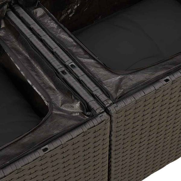 Salon de jardin 3036562-5 (lot de 5) Noir - Acacia - Acier - 62 x 69 x 62 cm