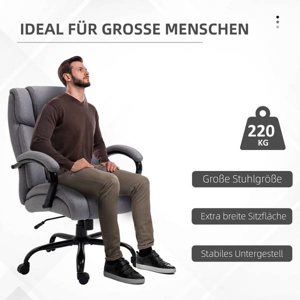 Bürostuhl ergonomisch 921-471LG Glas Grau