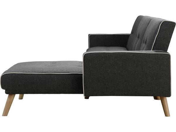 Ecksofa jules Grau - Textil - 148 x 75 x 275 cm