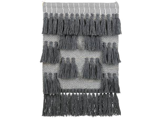 Stoffen wanddecoratie JIWA grijs - natuurvezel - 60 x 106 x 1 cm