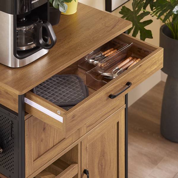 Chariot de cuisine FKW134-N Marron - Bois manufacturé - 67 x 88 x 37 cm