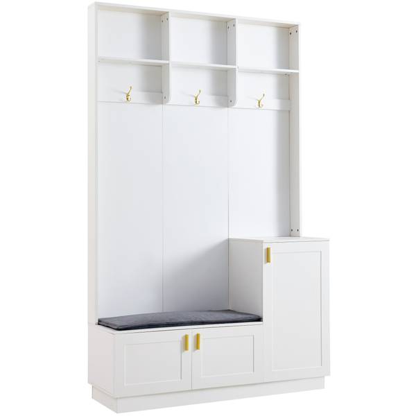 Garderoben-Set Neptunus Ⅱ Weiß - Holzwerkstoff - Metall - 12 x 200 x 120 cm