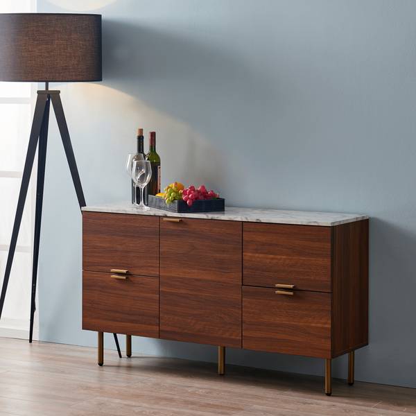 Sideboard VNF-00081 Braun - Akazie - 36 x 72 x 122 cm