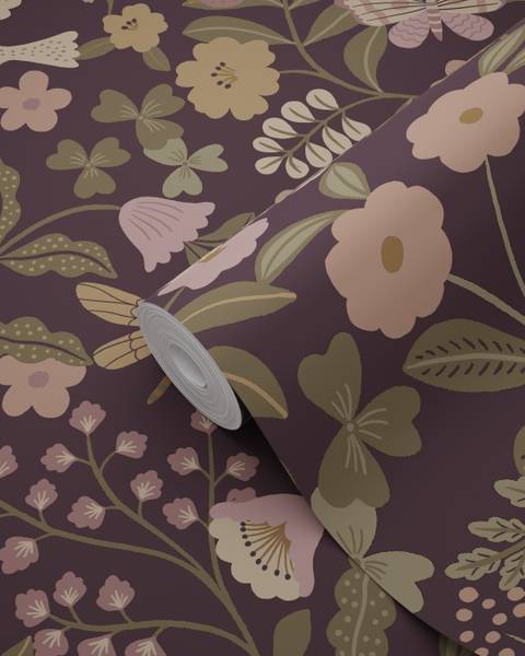Tapete 139871 Violett - Fleece - 53 x 1005 x 53 cm