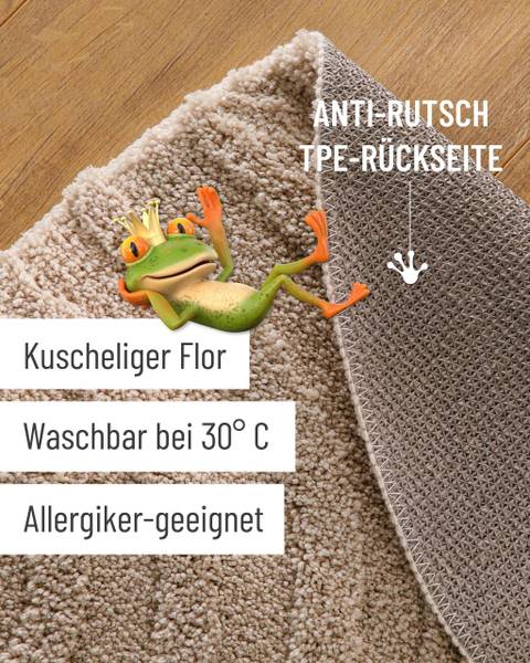 Badteppich Fiete Beige - Sandbraun