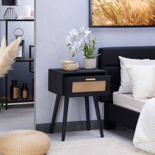 Nachttisch KIRAN Schwarz