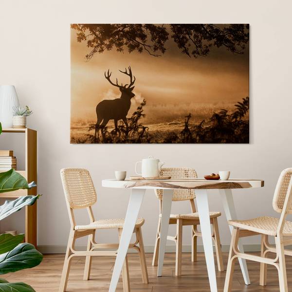 Akustikbild Hirsch Winterwald 150 x 100 cm