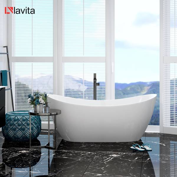 Freistehende Badewanne Modena1720 Weiß - Kunststoff - 172 x 74 x 73 cm