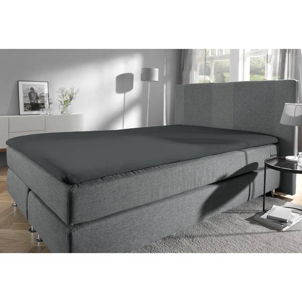 Topper-Spannbettlaken 202137 Anthrazit - 180-200 x 200 cm