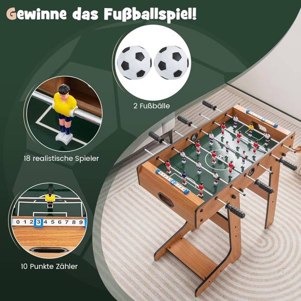 Tischkicker klappbar Braun - Holzwerkstoff - 60 x 71 x 69 cm