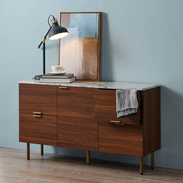 Sideboard VNF-00081 Braun - Akazie - 36 x 72 x 122 cm