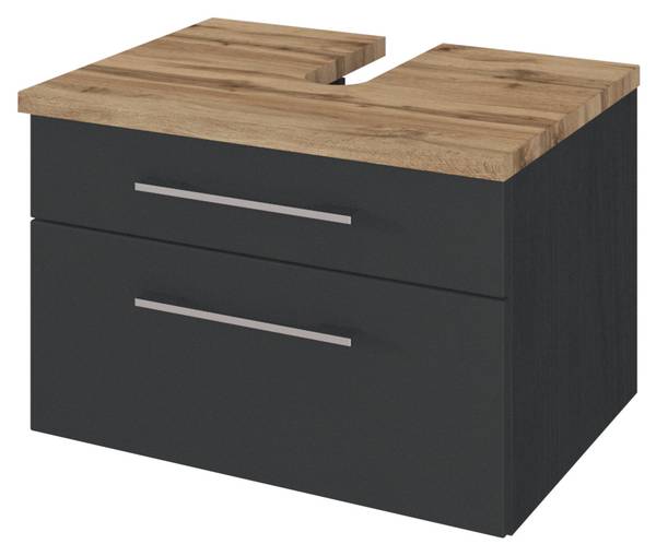 Unterbecken-Set Davos 120cm Grau - Holzwerkstoff - 120 x 180 x 47 cm