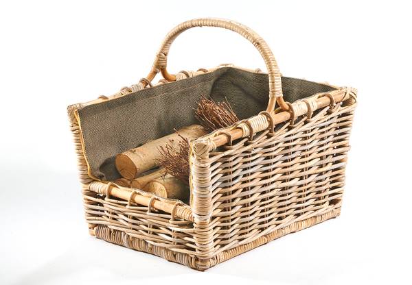 Kaminholzkorb FIREW 29242-33 Braun - Rattan - 38 x 33 x 50 cm