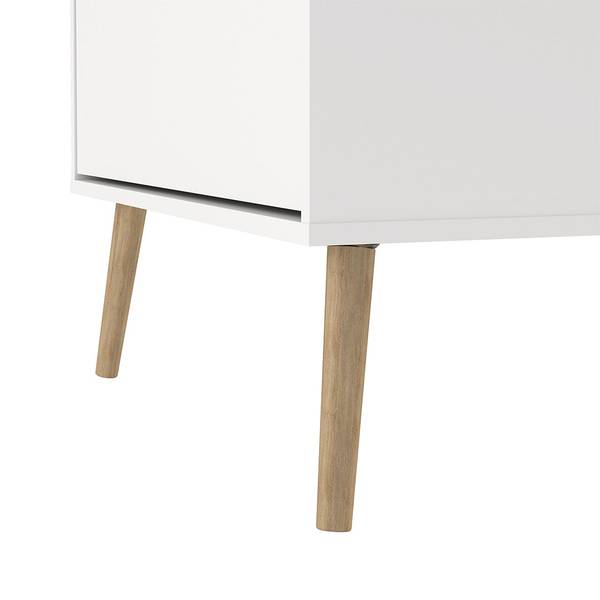 Bodo schoenenkast wit - deels massief hout - 71 x 140 x 24 cm
