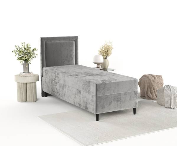Boxspringbett Kallista Grau - H2 - Liegefläche Breite: 90 cm