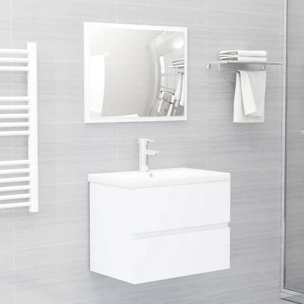 Badezimmermöbel-Set 3007834 (3-teilig) Weiß - Holzwerkstoff - 60 x 45 x 38 cm