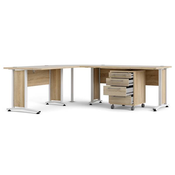 Bureau Prime bruin - deels massief hout - 230 x 75 x 200 cm