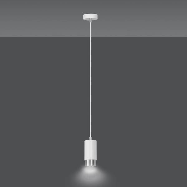 Pendelleuchte VK86818473 Weiß - Stahl - 1 x 100 x 8 cm
