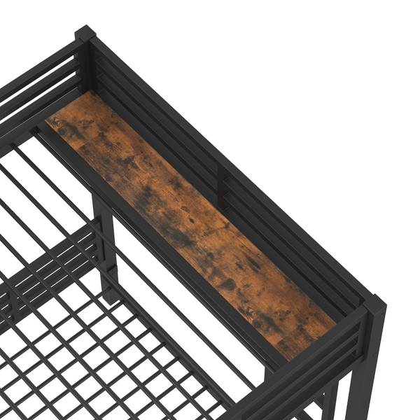 Etagenbett Arya Schwarz - Holzwerkstoff - Metall - 206 x 180 x 226 cm