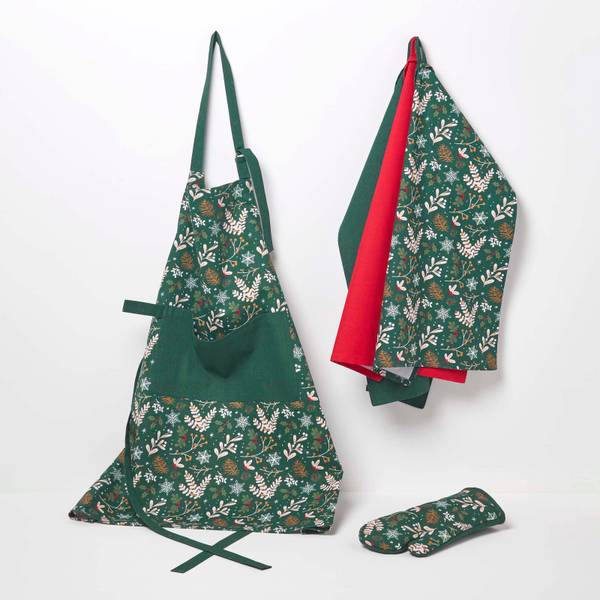 Theedoek XMASTT3 Set van 3 groen