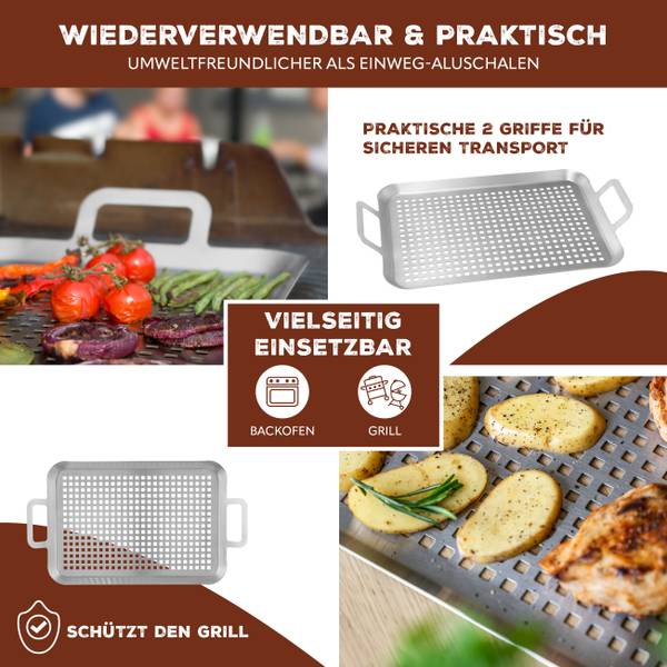 Grillplatte 14026 Silber - Metall - 43 x 5 x 25 cm