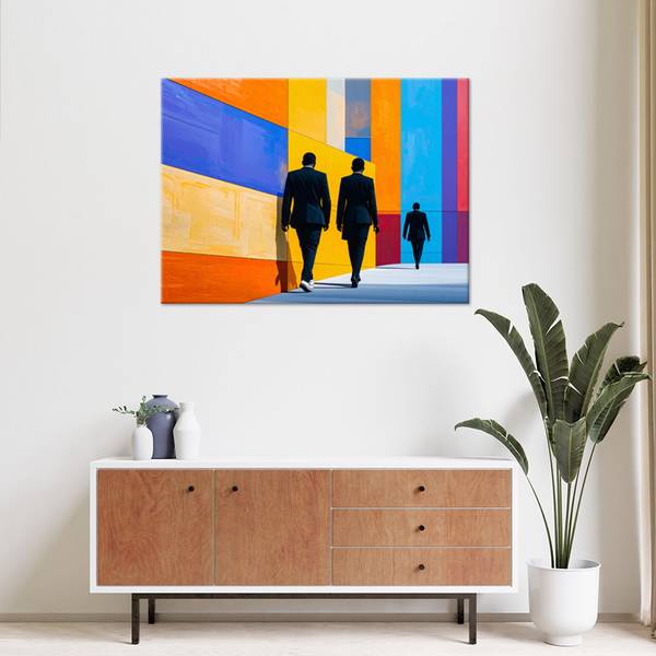 Canvas schilderij Mensen 120 x 80 cm