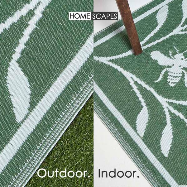 Outdoorteppich Bienen Grün - Polypropylen - 122 x 1 x 182 cm