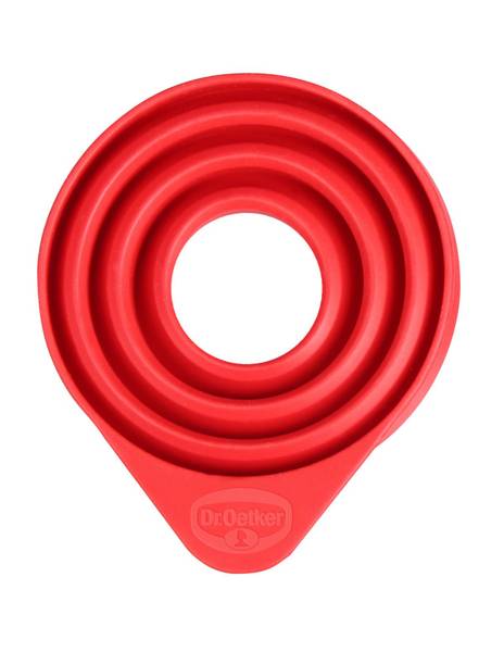 Dr. Oetker Silikontrichter Platinsilikon Rot - Kunststoff - 12 x 23 x 3 cm