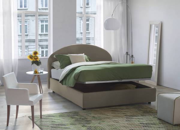 Letto matrimoniale Grau - Holzwerkstoff - 175 x 95 x 215 cm