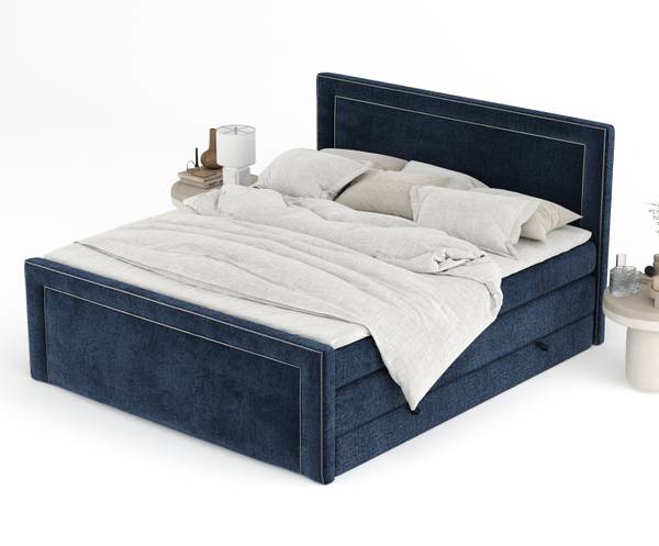 Boxspringbett Luxora Marineblau - Liegefläche Breite: 160 cm