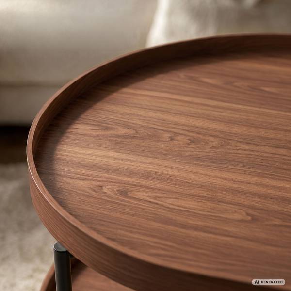 Loft Couchtisch CORTADO 5613 Schwarz - Walnuss Dekor - Walnuss