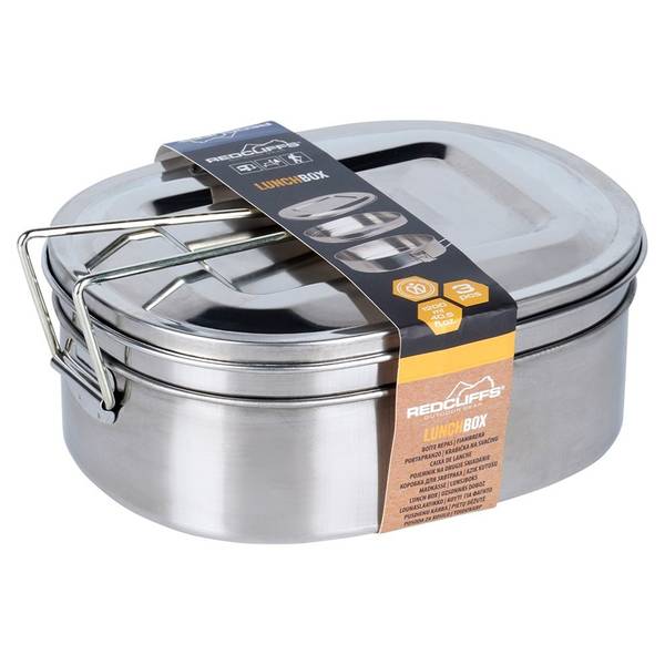 Lunchbox aus Edelstahl 2-tlg. Set Silber - Edelstahl - 15 x 7 x 19 cm