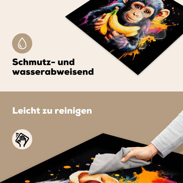 HERDABDECKPLATTE Graffiti Affe 58 x 51 cm