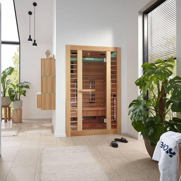Infrarotkabine REDSUN DELUXE PLUS M Braun - Holz teilmassiv - 120 x 190 x 105 cm