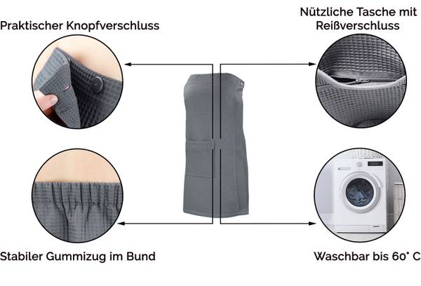 Bademantel 00000337 Grau - Textil - 1 x 1 x 1 cm