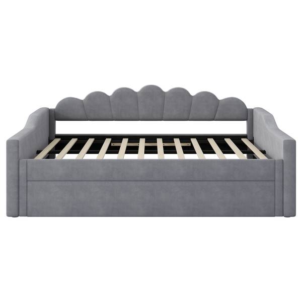 Tagesbett Poseidon Ⅲ Grau - Leinen - 149 x 84 x 212 cm