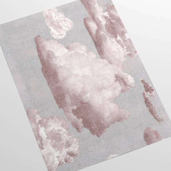 Tapete Wolken in Pink Pink - Papier - 200 x 250 x 1 cm