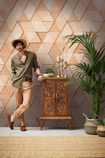 Fototapete Retro Grafisch Beige Beige - Orange